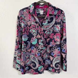 Chico's Women's Paisley Button Down Shirt - Multicolor